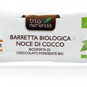 Barretta biologica noce di cocco ricoperta di cioccolato fondente