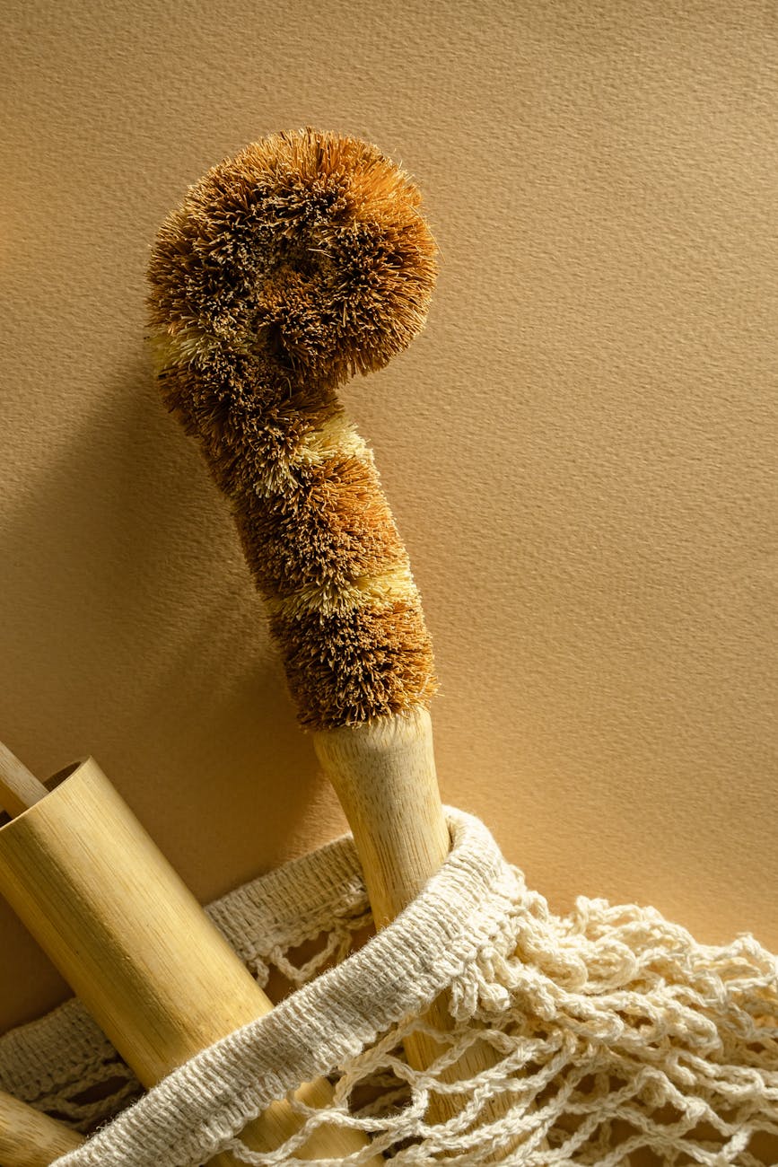 bathing brush on the table