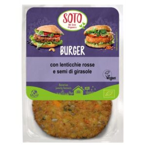 Burger di lenticchie rosse e semi bio veg